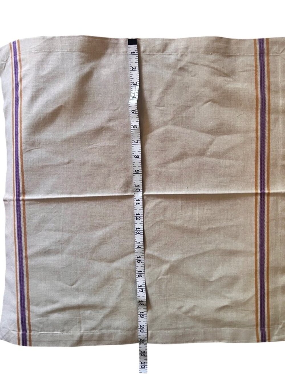 Crate & Barrel Riviera Napkin Set of 8  Beige Purple & Orange Stripes Cotton - Picture 8 of 11